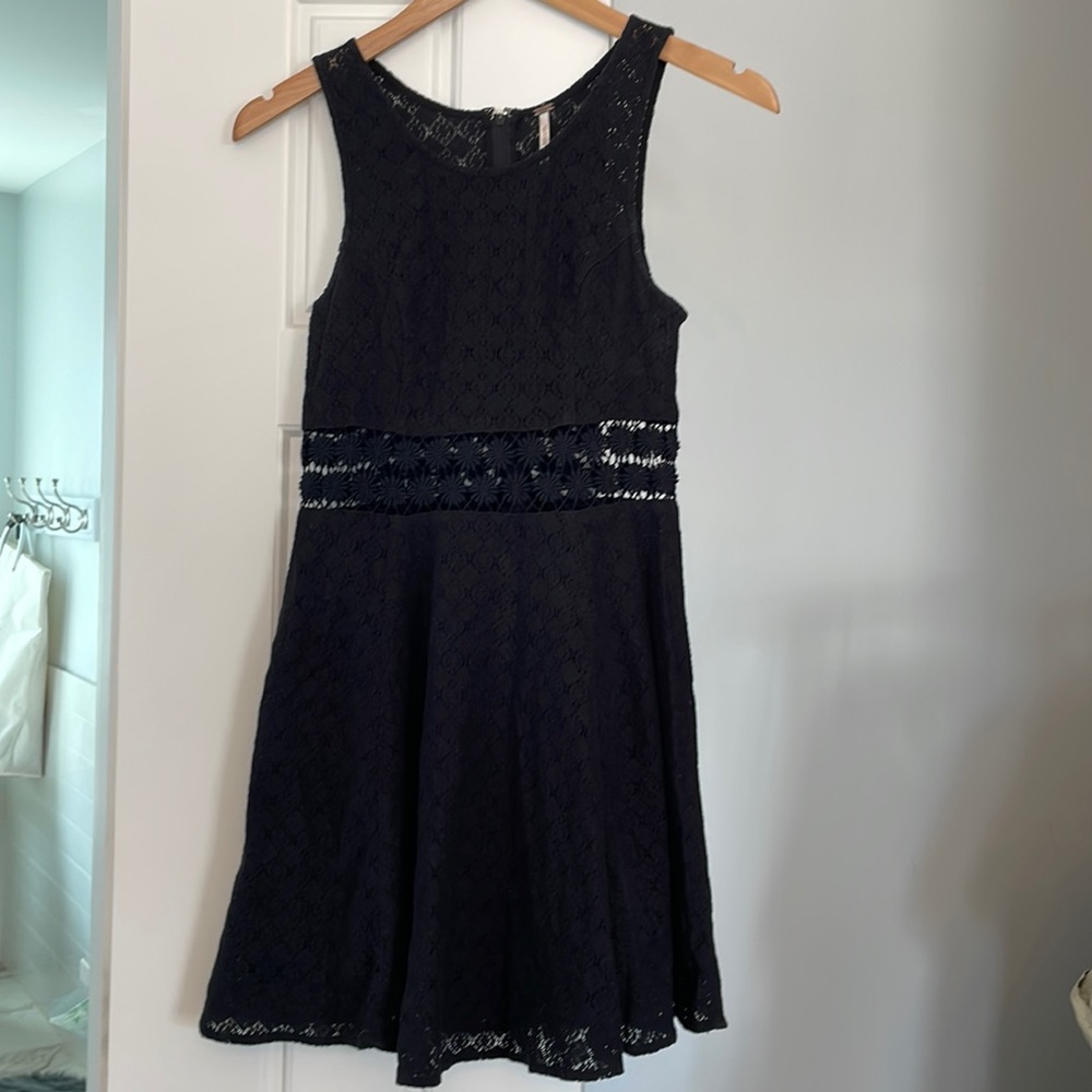 Free People Eyelet Black Lace Dress